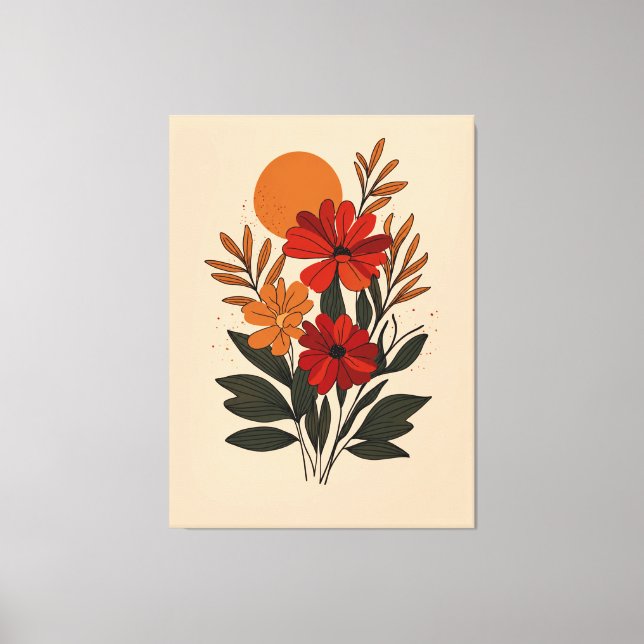 Modern Botanical Floral Canva Wall Art (Front)