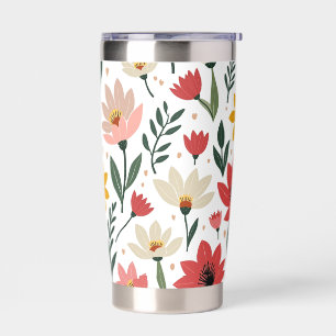 Modern Botanical Floral Colorful Summer Garden Insulated Tumbler