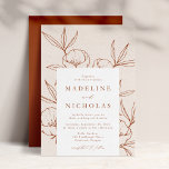 Modern Botanical Floral Cream & Cinnamon Wedding Invitation<br><div class="desc">Elegant,  modern wedding invitations featuring your wedding details in cinnamon with hand-drawn line art floral drawings against a speckled cream background. The invite reverses to a solid cinnamon background or color of your choice. Designed to coordinate with our Modern Botanical Floral wedding collection.</div>