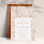 Modern Botanical Floral Cream & Terracotta Wedding Invitation<br><div class="desc">Elegant,  modern wedding invitations featuring your wedding details in terracotta brown with hand-drawn line art floral drawings against a speckled cream background. The invite reverses to a solid terracotta brown background or color of your choice. Designed to coordinate with our Modern Botanical Floral wedding collection.</div>