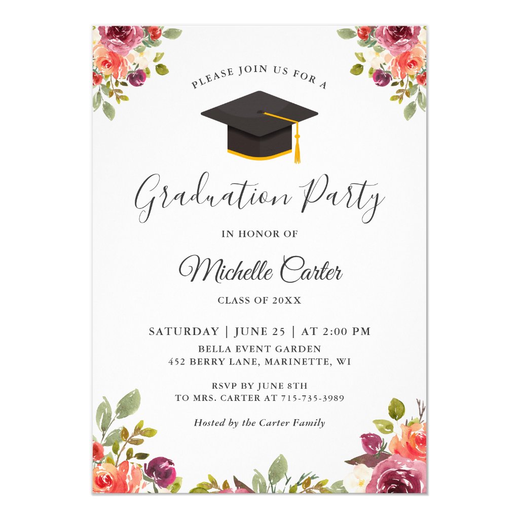 graduation party invitations tropical papers graduation invitation card