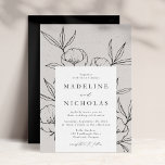 Modern Botanical Floral Gray & Black Wedding Invitation<br><div class="desc">Elegant,  modern wedding invitations featuring your wedding details in black with hand-drawn line art floral drawings against a speckled gray background. The invite reverses to a solid charcoal black background or color of your choice. Designed to coordinate with our Modern Botanical Floral wedding collection.</div>