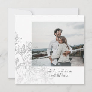 Modern Botanical Floral Photo Save The Date