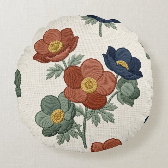 Modern Botanical Floral Throw Pillow (Front)
