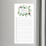 Modern Botanical Floral To Do List Magnetic Notepad<br><div class="desc">Lined and checkmark box market shopping list design featuring a modern botanical watercolor flowers frame personalized with your name.</div>