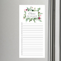 Modern Botanical Floral To Do List Magnetic Notepad at Zazzle