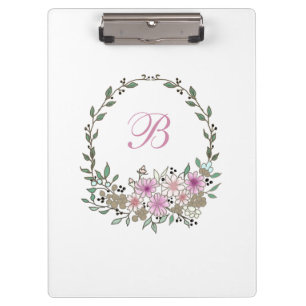 Modern Botanical Floral White Pastel Сolors Clipboard