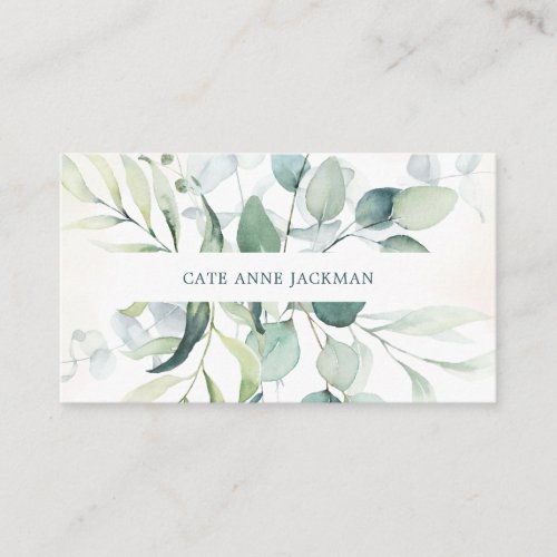 Modern Botanical Greenery Eucalyptus Elegant Business Card