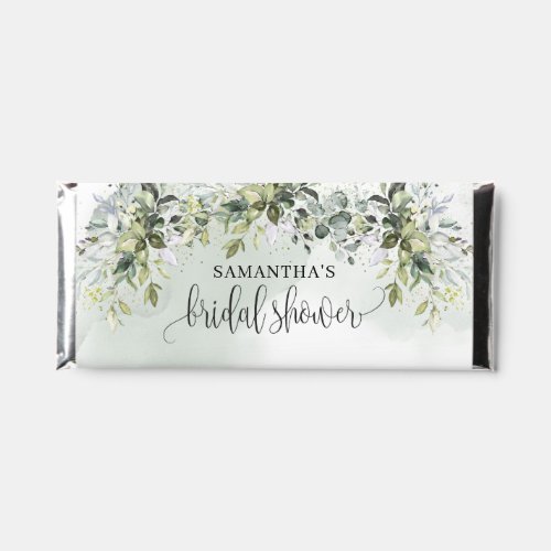 Modern botanical greenery leaf gold Bridal Shower Hershey Bar Favors