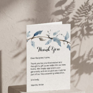 Modern Botanical Housewarming Thank You Card