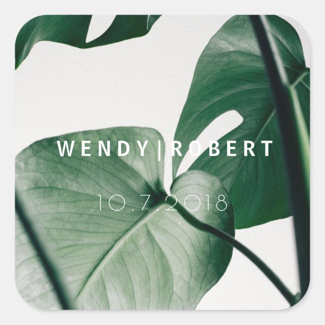 Modern Botanical Invitation Sticker (Front)