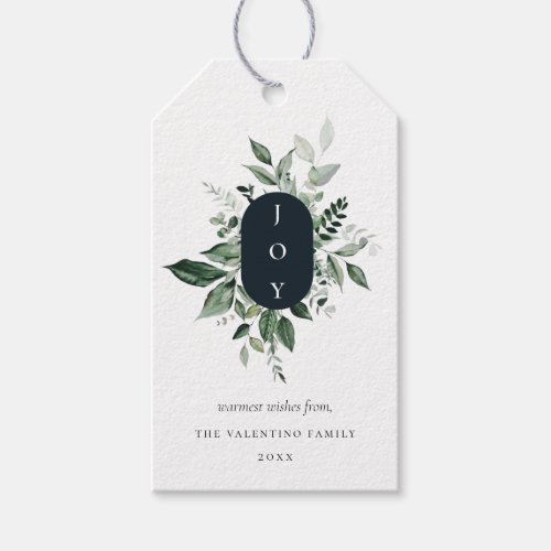 Modern Botanical Joy Holiday Gift Tags