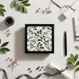 Modern Botanical Layers Of Leaves Keepsake Box