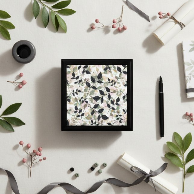 Modern Botanical Layers Of Leaves Keepsake Box (Creator Uploaded)