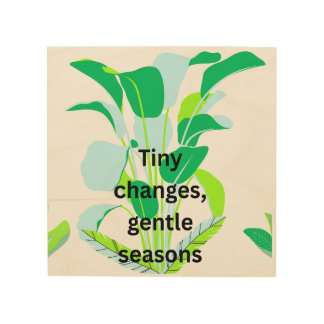 Modern Botanical Leaf Accent Pillow Wood Wall Art