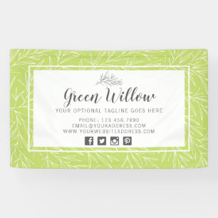 Modern Botanical Leaf Branches Greenery Minimalist Banner