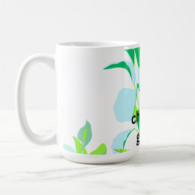 Modern Botanical Leaf  Coffee Mug (Left)