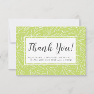 Modern Botanical Leaf Green Minimalist Thank You