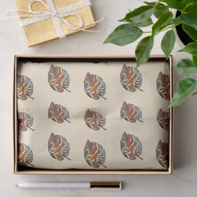 Modern Botanical Leaf Serene Savanna Tissue Paper (Gift)