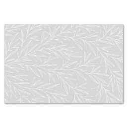 Modern Botanical Leaf Silver Wedding Tissue Paper