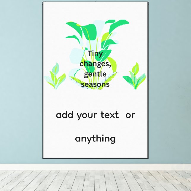 Modern Botanical Leaf Stretched Canvas Print (Insitu(Wood Floor))