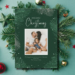Modern Botanical Merry Christmas Photo Holiday Card<br><div class="desc">Modern Merry Christmas holiday card which can be personalized with the inclusion of a photo and your choice of text which will appear underneath the photo.</div>
