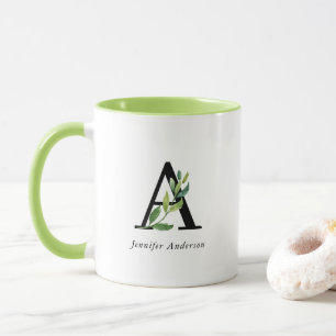 Modern Botanical Monogram Mug