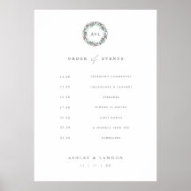 Modern botanical monogram Order of Events sign