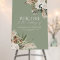 Modern botanical pampas eucalyptus wedding welcome