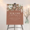 Modern botanical pampas eucalyptus wedding welcome