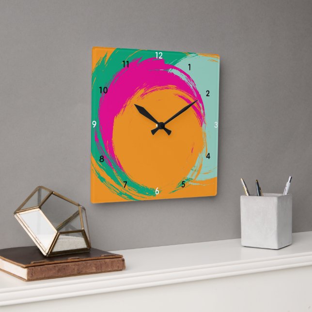 Modern Botanical Pastel Tones Acrylic Wall Clock (Office)