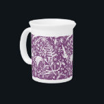 Modern Botanical Purple Beverage Pitcher<br><div class="desc">Modern contemporary purple and white floral botanical pattern.  Original art by Nic Squirrell.</div>