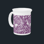 Modern Botanical Purple Beverage Pitcher<br><div class="desc">Modern contemporary purple and white floral botanical pattern.  Original art by Nic Squirrell.</div>