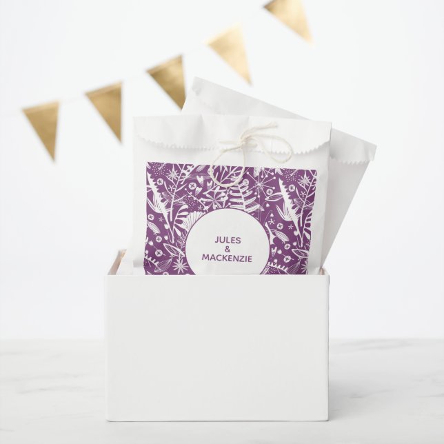 Modern Botanical Purple Favor Bag (Party)