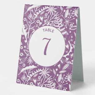 Modern Botanical Purple Table Tent