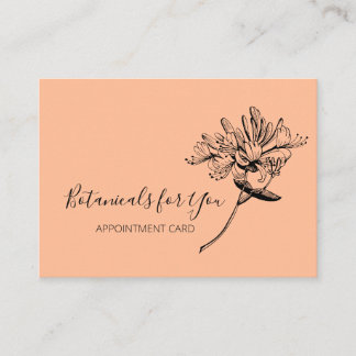 Modern Botanical Script and Honeysuckle Business Card