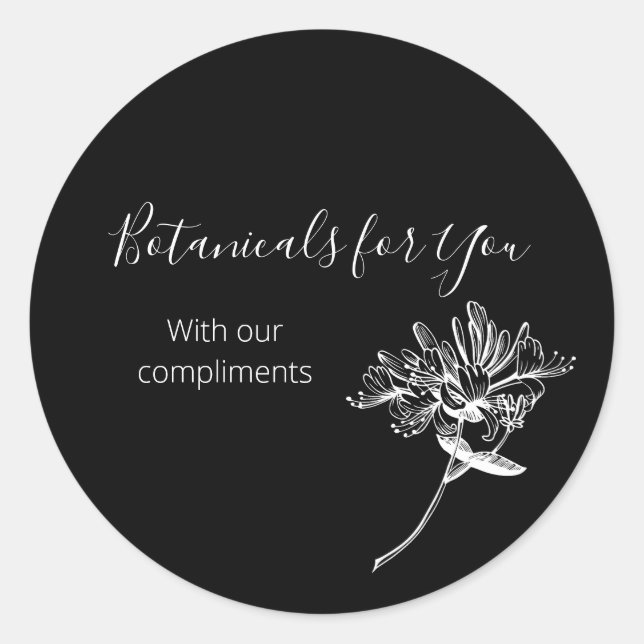 Modern Botanical Script and Honeysuckle Sticker (Front)