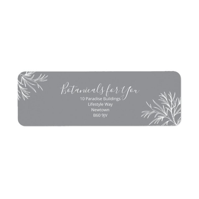 Modern Botanical Script Return Address Label (Front)