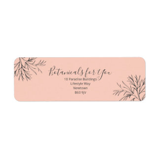 Modern Botanical Script Return Address Label
