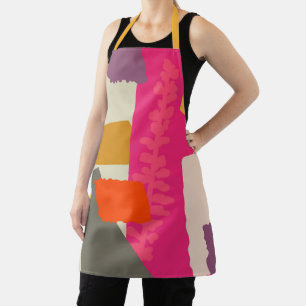 Modern Botanical Silhouette Artistic Color Blocks Apron