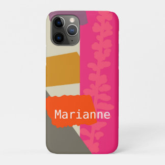 Modern Botanical Silhouette Artistic Color Blocks iPhone 11 Pro Case