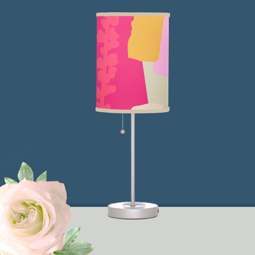 Modern  Botanical Silhouette Artistic Color Blocks Table Lamp