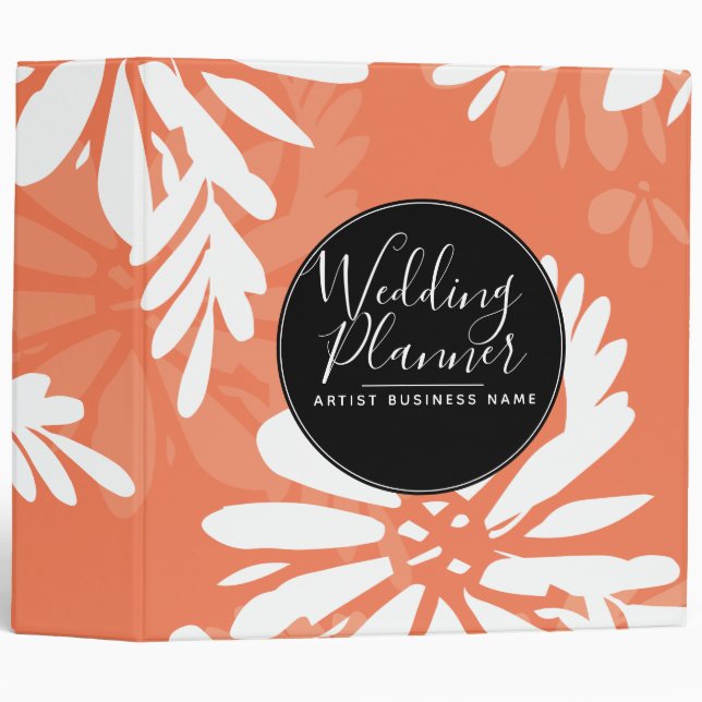 Modern Botanical Silo Garden Wedding Planner 3 Ring Binder (Front/Spine)