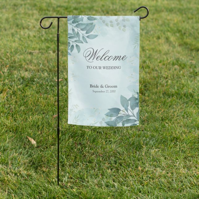 Modern Botanical Spring Garden Flag (In SItu)