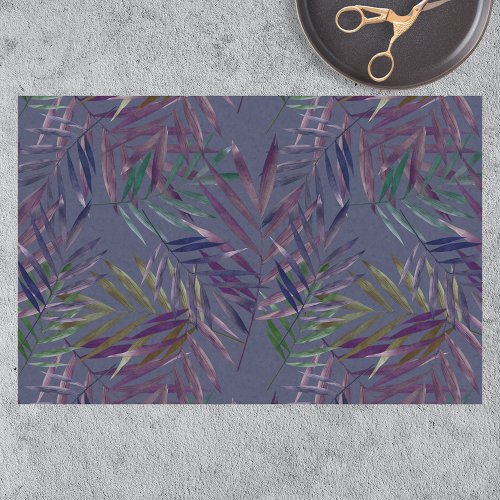 Modern Botanical Stylized Palm Leaves on Purple