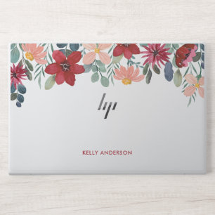 Modern Botanical Trendy Monogrammed Foliage Cover HP Laptop Skin