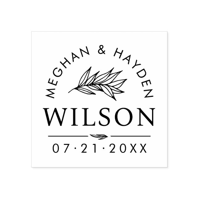 Modern Botanical Wedding | Custom Save The Date Rubber Stamp (Imprint)