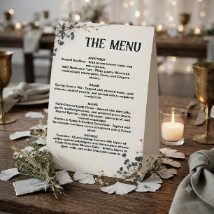 Modern Botanical Wedding Menu ,Wedding Menu Paper Table Tent