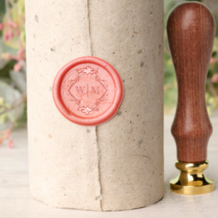Modern Botanical Wedding Monogram Initials Wax Seal Stamp