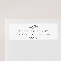 Modern Botanical Wedding Return Address Label